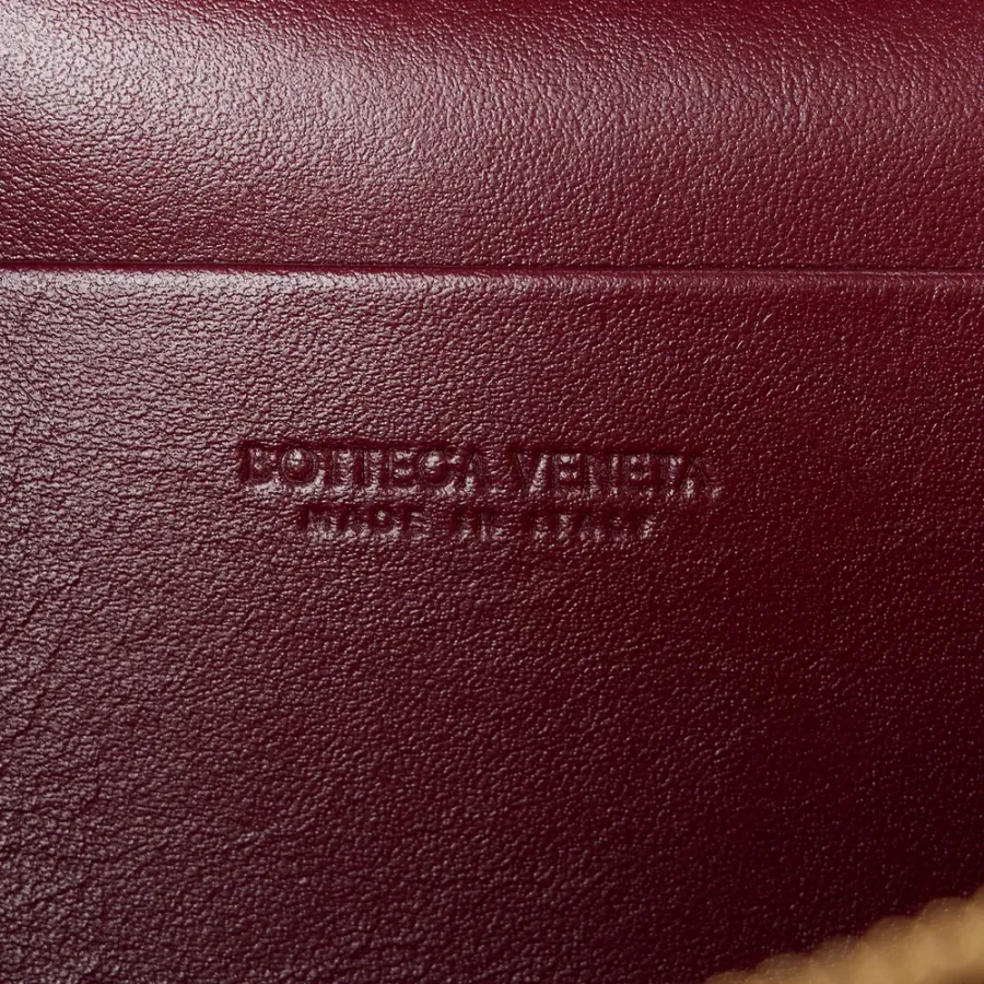 Bottega Veneta Intrecciato Bang Bang Vanity Case Cherry Nappa Leather Gold Hardware