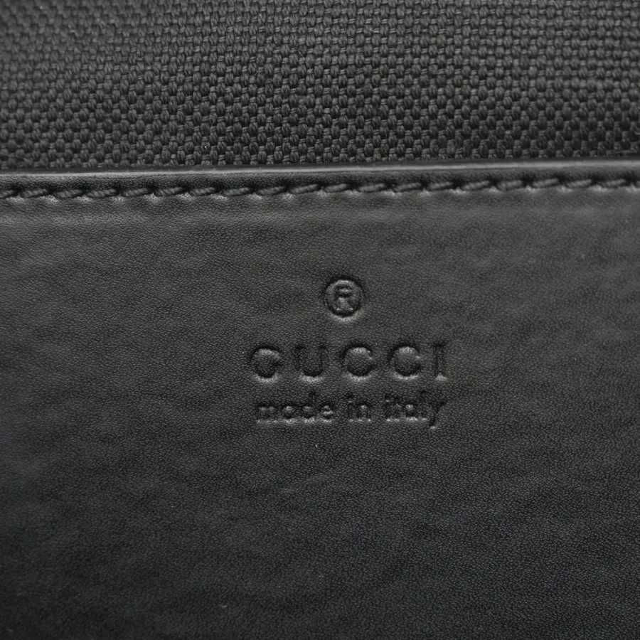 Gucci Medium Sling Backpack Black/Grey GG Supreme Monogram Canvas & Calfskin Leather Silver Hardware