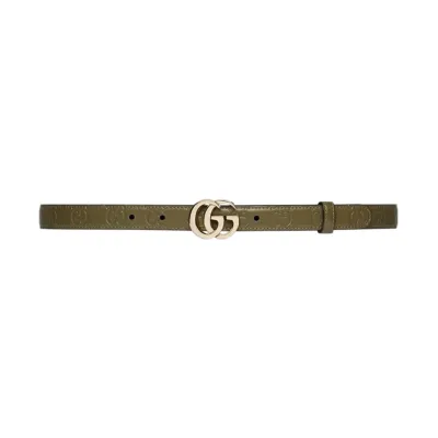 Gucci Women's Double G Buckle Belt In Green/Blue/Red/Black GG Calfskin With Gold/Silver Hardware 20mm