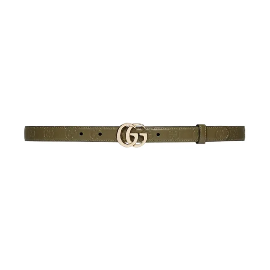 Gucci Women's Double G Buckle Belt In Green/Blue/Red/Black GG Calfskin With Gold/Silver Hardware 20mm