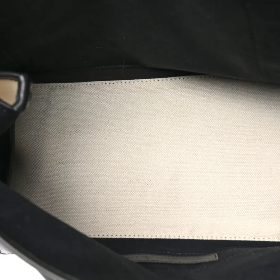 Balenciaga Small Navy Cabas Natural/Black Cotton Canvas