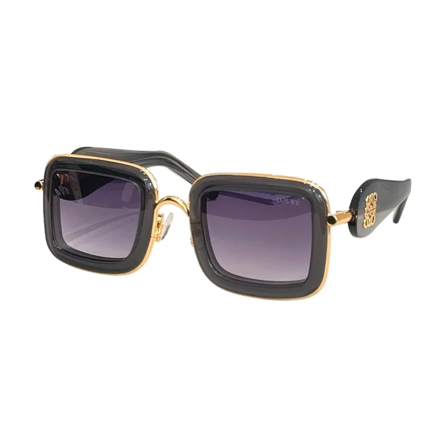 Loewe square frame glasses black white/white/black orange/black red/black/purple silver/purple gold/leopard color Size 49口27-140