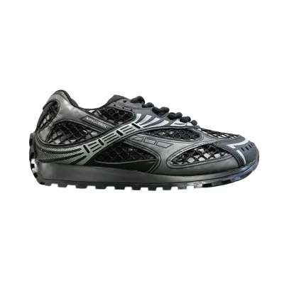 Bottega Veneta Orbit Sneakers In Black/Silver Technical Fabric And Mesh Lace-Up Sneaker
