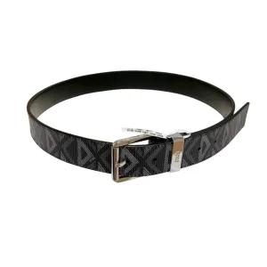 Dior Men' s Square Buckle Belt In Black/Yellow/Grey Patterned Canvas And Calfskin With Silver/Gold/Black Hardware 35mm