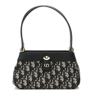Dior Medium Key Bag Blue Oblique Canvas Gold Hardware