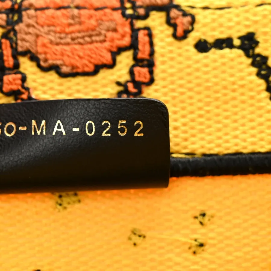 Dior Small Pixel Zodiac Book Tote Yellow Multicolor Embroidered Canvas