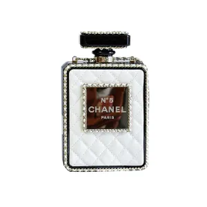 Chanel Perfume bottle leather White / Black crossbody bag