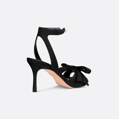 Dior black thin heel high-heeled sandals