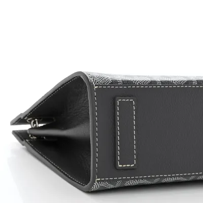 Goyard Rouette Structure PM Grey Goyardine Canvas Silver Hardware