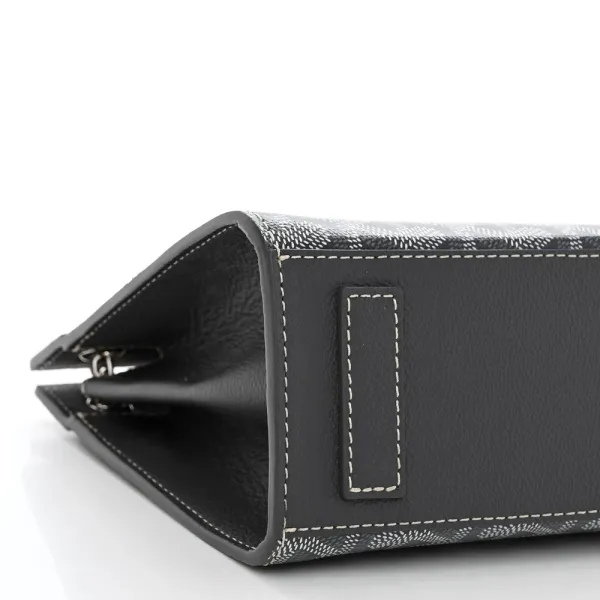 Goyard Rouette Structure PM Grey Goyardine Canvas Silver Hardware - Image 4