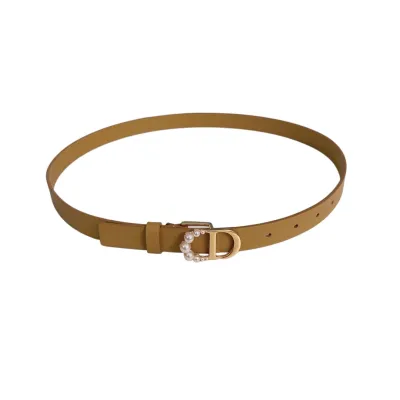 Dior Women' s 30 Montaigne Buckle With Pearls Belt In Brown/Black/Red/White/Cyclamen/Pink/Musturd/Silver/Gold/Blue/Grey Calfskin With Gold/Silver Hardware 20mm