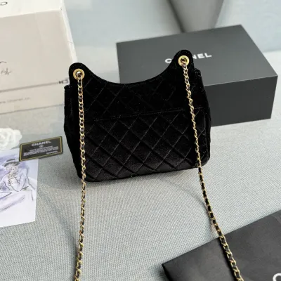 Chanel Black velvet Crossbody Bags