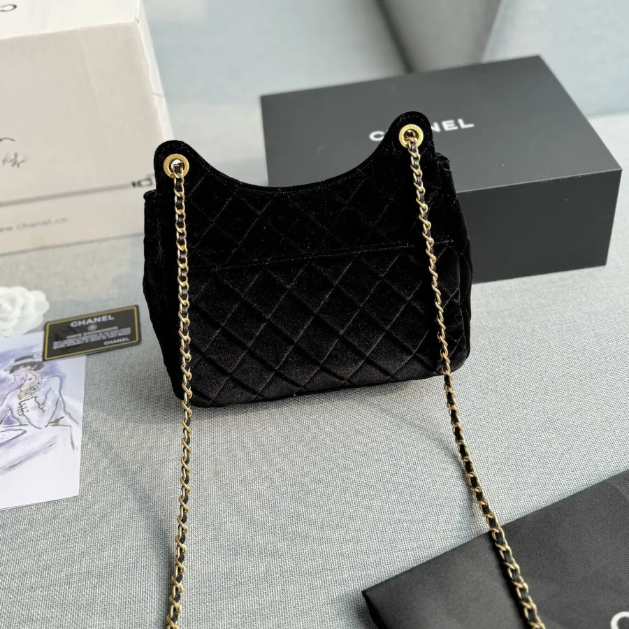 Chanel Black velvet Crossbody Bags