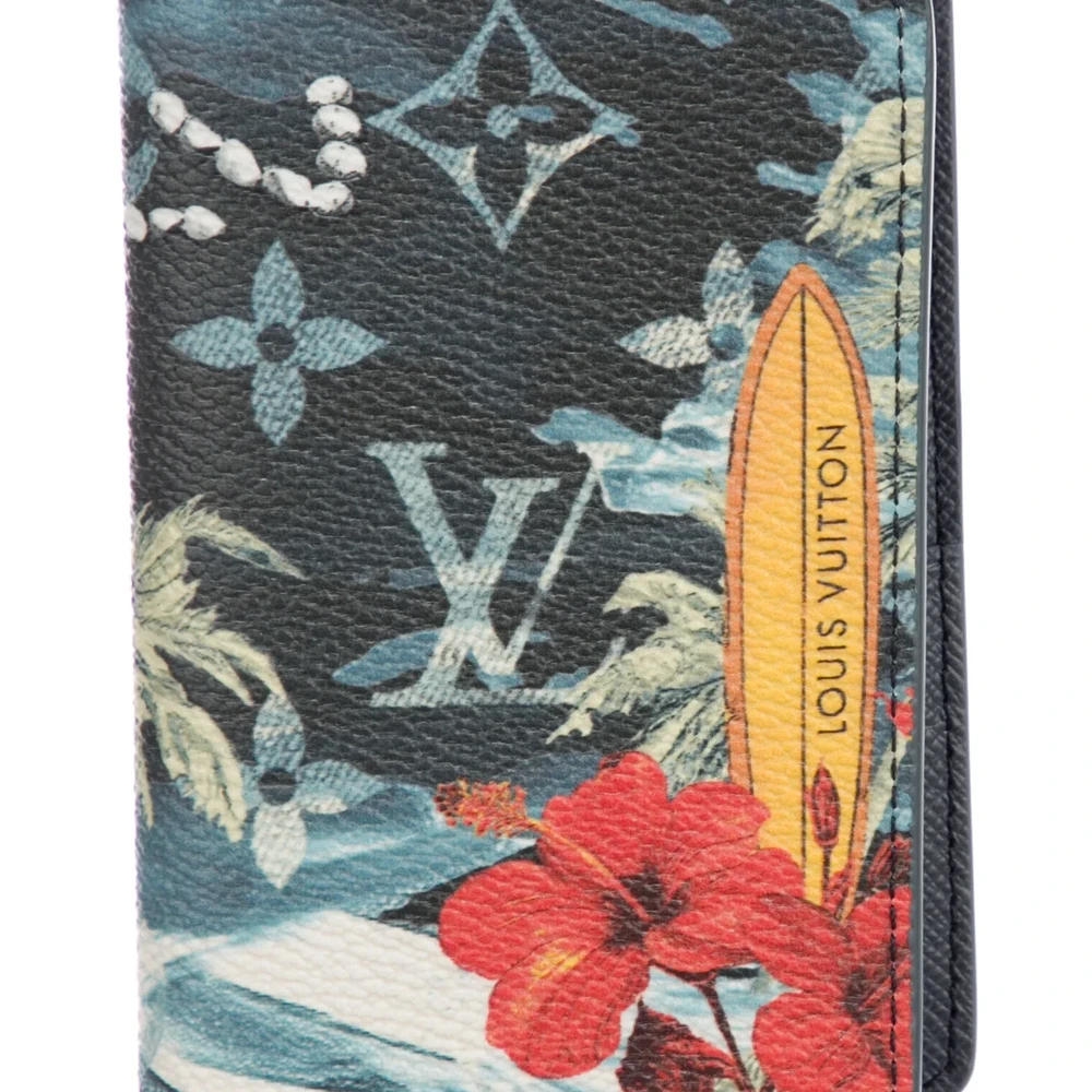 Porta-cartões Médio Louis Vuitton Azul Estampado em Couro Epi