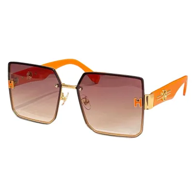 Hermès square frame glasses pink/orange/white/black/blue/leopard/eggplant color Size 59口18-145