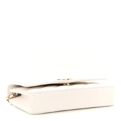 Chanel Wallet On Chain – Small White Quilted Caviar