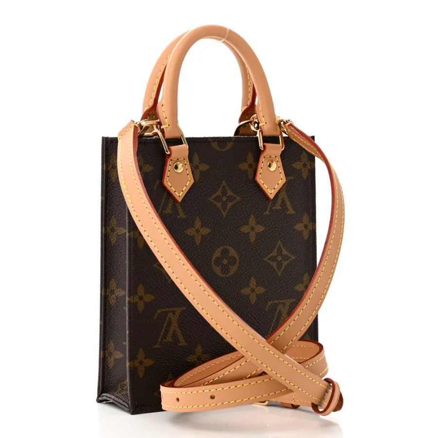 Louis Vuitton Petit Sac Plat BB Monogram Canvas Gold Hardware
