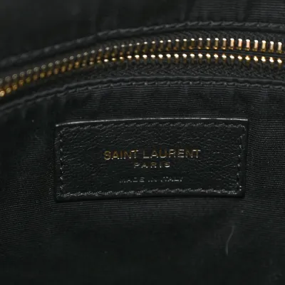 Saint Laurent Medium Joe Backpack Black Monogram Lambskin Matelasse Leather Gold Hardware