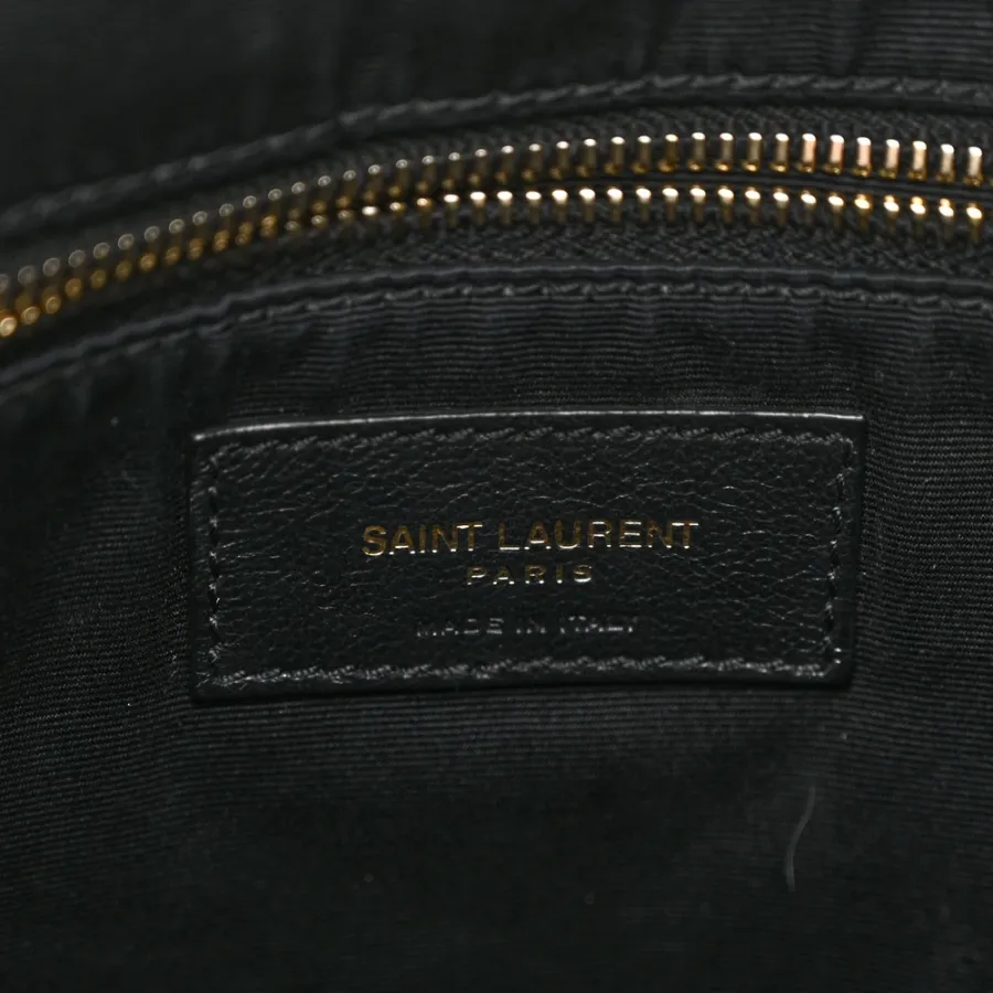 Saint Laurent Medium Joe Backpack Black Monogram Lambskin Matelasse Leather Gold Hardware