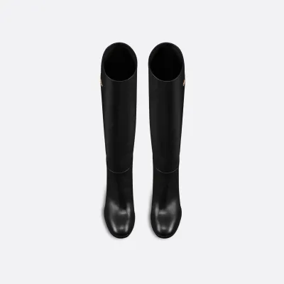 Dior black long boots with high heels