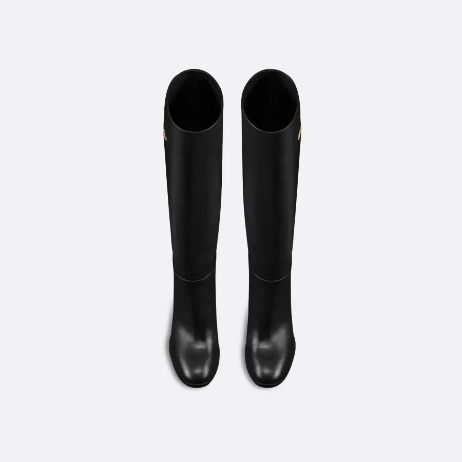 Dior black long boots with high heels
