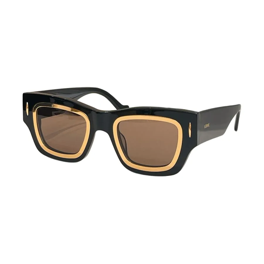 Loewe square frame glasses leopard brown/tawny/black silver/leopard gold/leopard black/black brown/black/milky white color Size 56口18-145