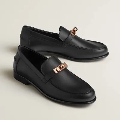 HERMES Destin Black Loafers