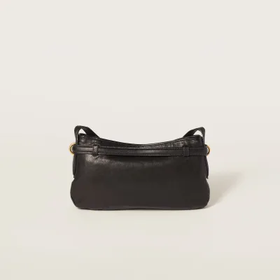 Miu Miu Aventure Nappa Quilted Lambskin Leather Black Shoulder Bags