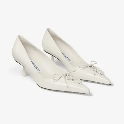 JIMMY CHOO Polyester stitched leather heels