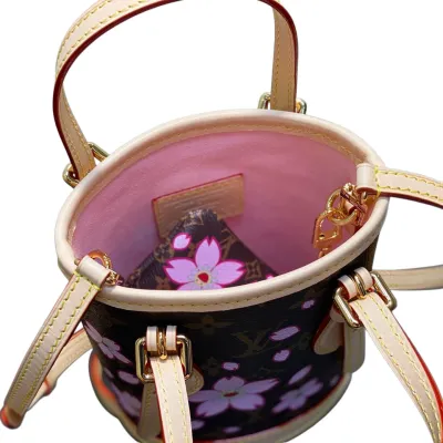 Louis Vuitton x Murakami Takashi Nano Bucket Sakura Brown Gold Hardware