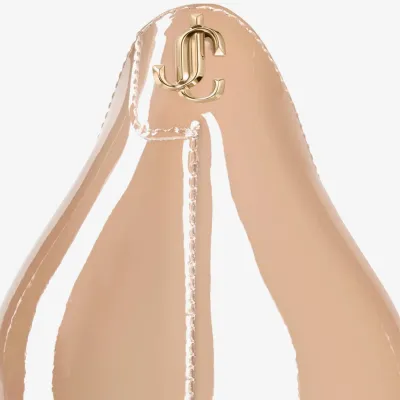 JIMMY CHOO JC logo pink patent leather pointed high heels