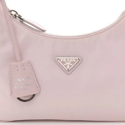 Prada Mini Re-Edition 2005 Bag Alabastro Re-Nylon & Saffiano Leather Silver Hardware