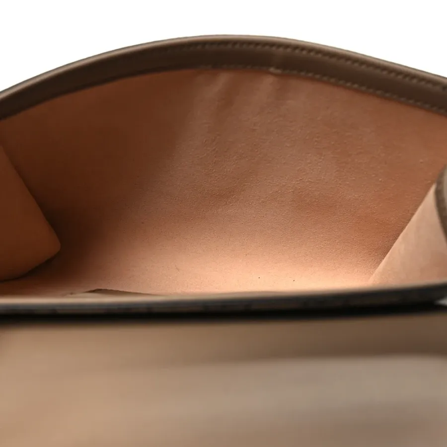 Gucci Small Dionysus Clutch Taupe GG Supreme Monogram Canvas Aged Silver Hardware