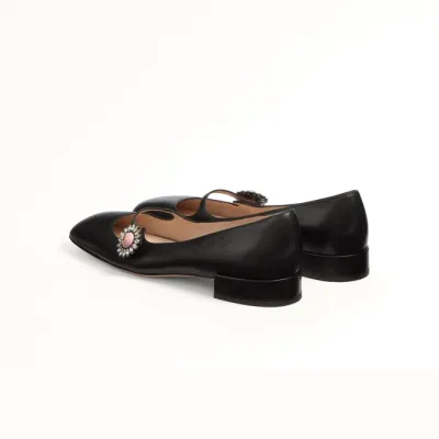 VALENTINO Sheepskin Mary Jane Ballet Flats (heel 2 cm high)