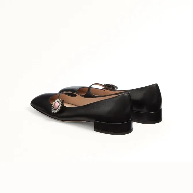 VALENTINO Sheepskin Mary Jane Ballet Flats (heel 2 cm high)