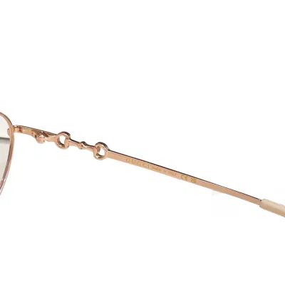 Gucci Round frame glasses rose gold/leopard gold/silver color transparent lens Size 54口18-140