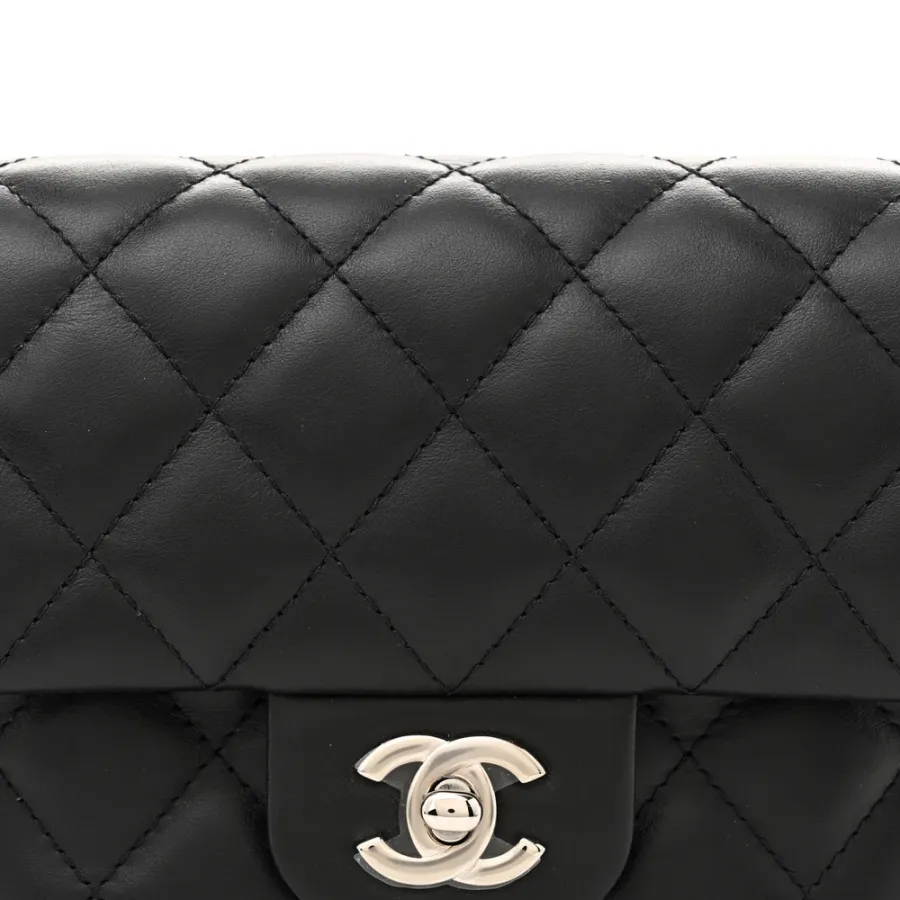 Chanel CC Uniform Flap Belt Bag Small Black Quilted Calfskin Leather Silver Hardware