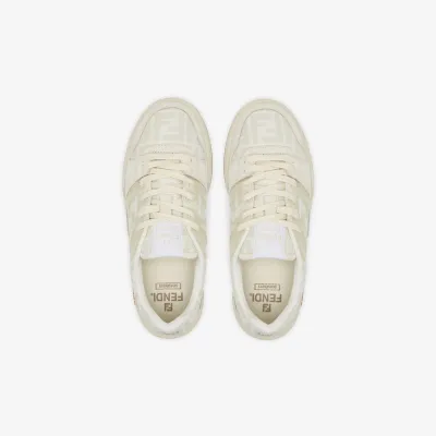 FENDI White suede canvas low-top shoes Sneakers