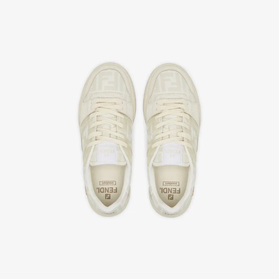 FENDI White suede canvas low-top shoes Sneakers
