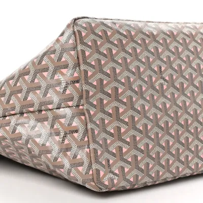 Goyard Saint Louis Claire Voie GM Grege / Powder Pink Goyardine Canvas