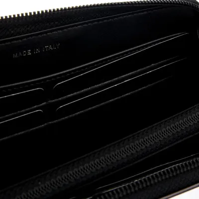 Chanel Large Interlocking CC Logo Wallet Black Patent Leather