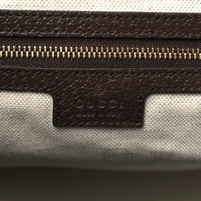 Gucci Medium Ophidia Shopping Tote Camel Ebony Textured Dollar Calfskin Leather