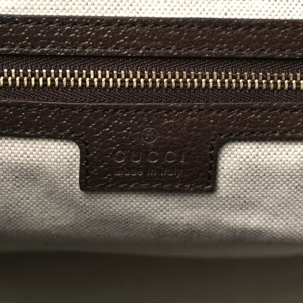 Gucci Medium Ophidia Shopping Tote Camel Ebony Textured Dollar Calfskin Leather - Image 2