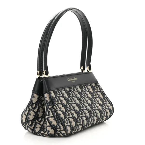 Dior Medium Key Bag Blue Oblique Canvas Gold Hardware - Image 3