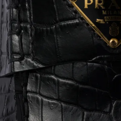 PRADA Alligator print leather loafers