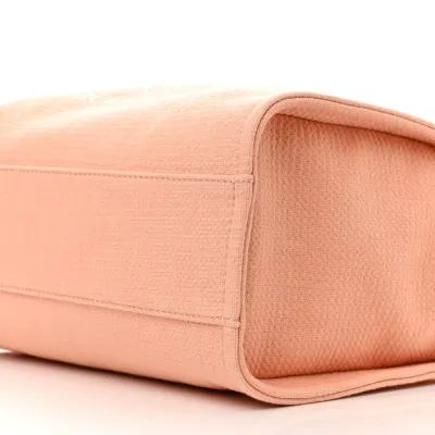 Chanel Deauville Tote Small Light Orange Mixed Fibers Silver Hardware