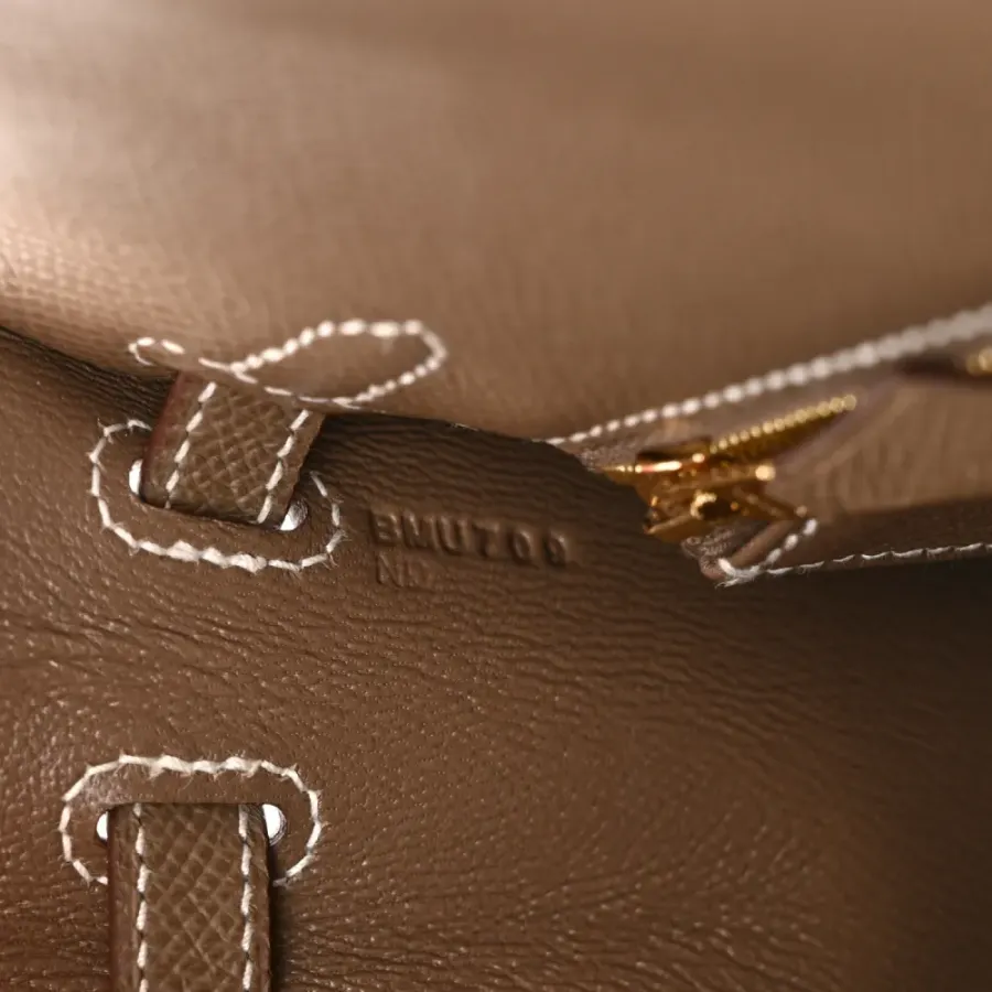 Hermès Kelly Sellier 25 Etoupe Epsom Leather Gold Hardware