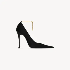 Yves Saint Laurent Black crepe satin sandals