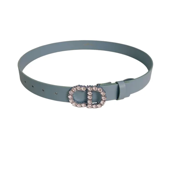 Dior Women' s 30 Montaigne Buckle With Crystals Belt In Black/Mustard/White/Blue Calfskin With Gold/Silver Hardware 30mm - Image 7