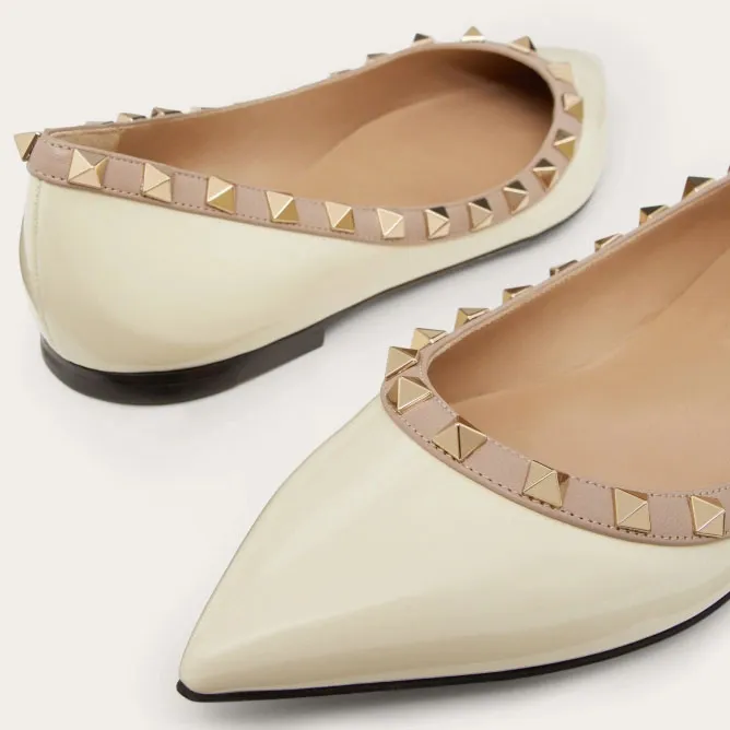 VALENTINO Patent studded Flat Shoes